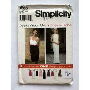 Simplicity 9865 Women Design Your Own Evening Gown Cocktail Dress Pattern Sz 4-8